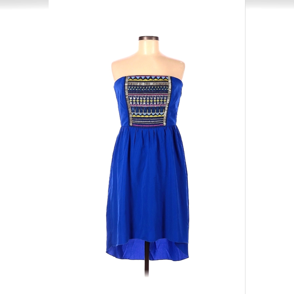 Maurices Royal blue, Aztec print strapless dress